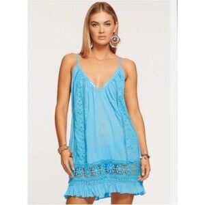 NWT! RAMY BROOK Size Large Layla Mini Cover Up Dress Beach Pool Embroidered $295